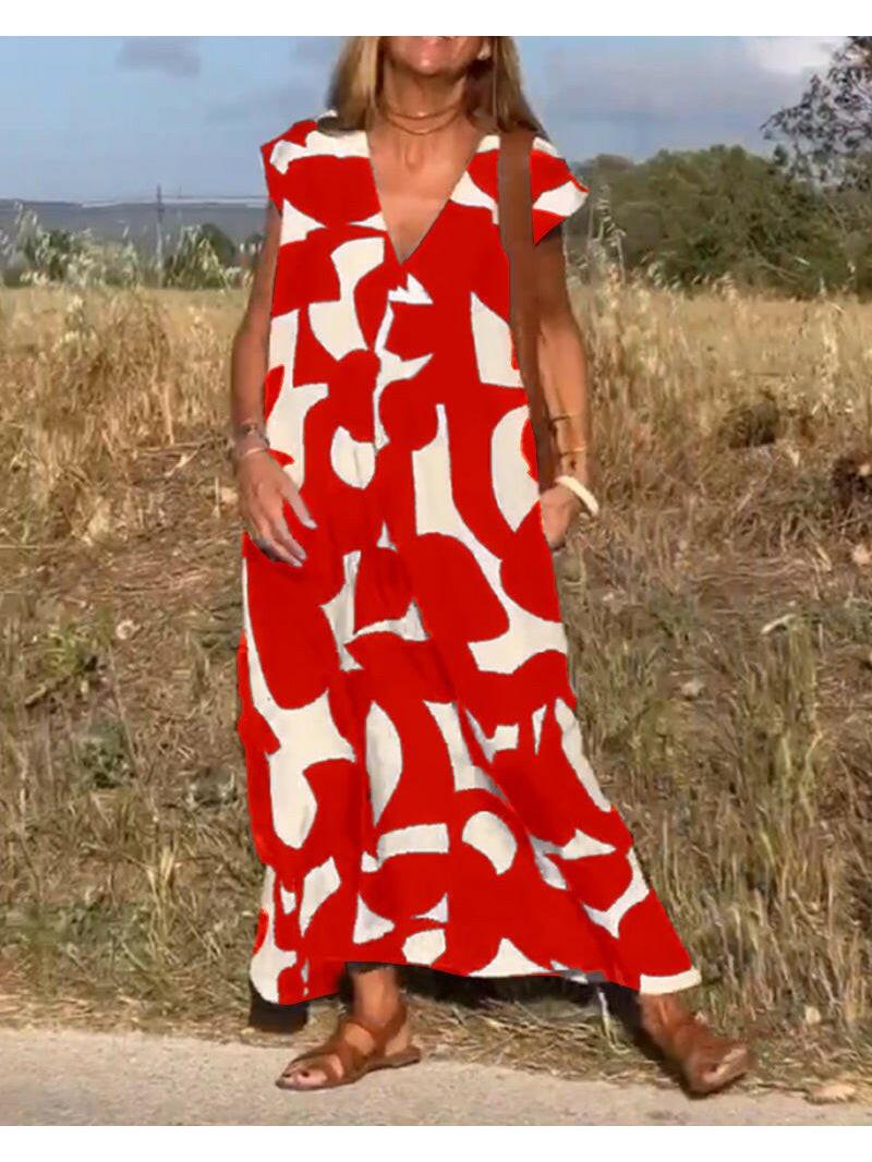 Black Alvina™ Relaxed Abstract Dress by Lumina Vancouver, featuring a flowing silhouette and artistic print.