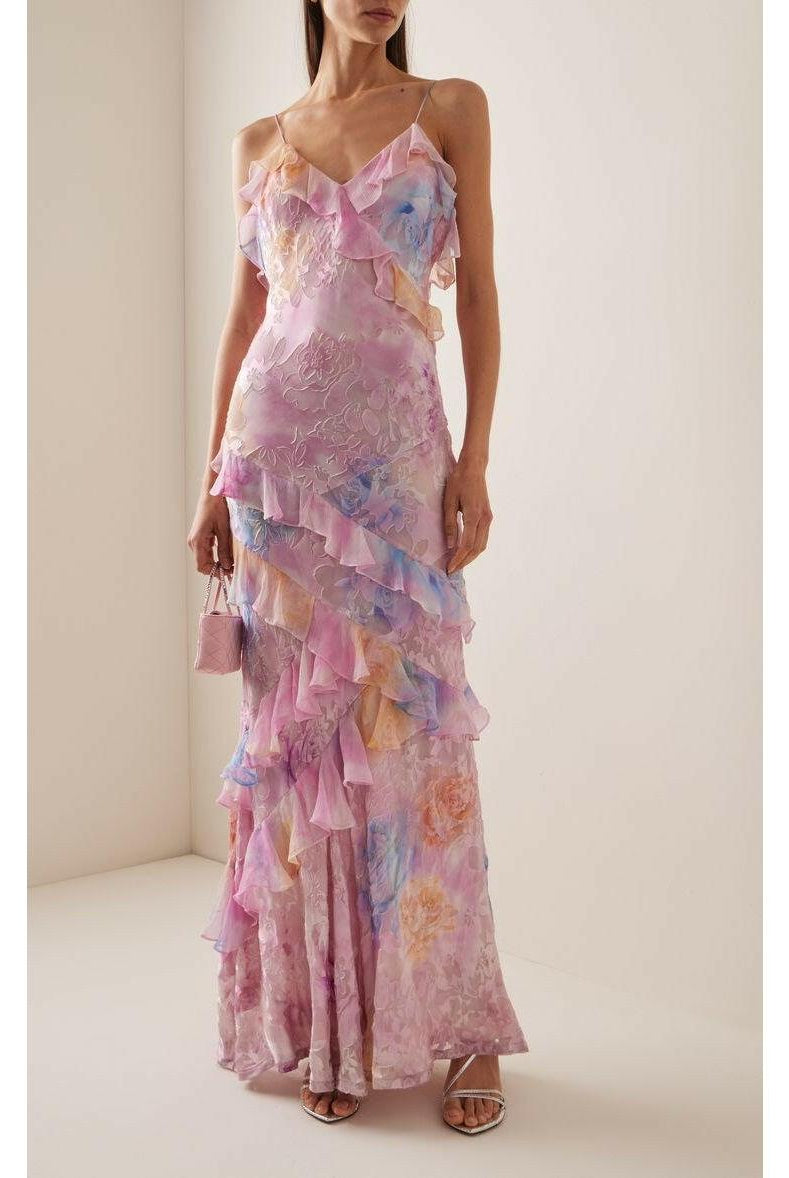 Pink lightweight sleeveless maxi dress by Lumina Wear, displayed on a model, perfect for warm weather and casual outings.