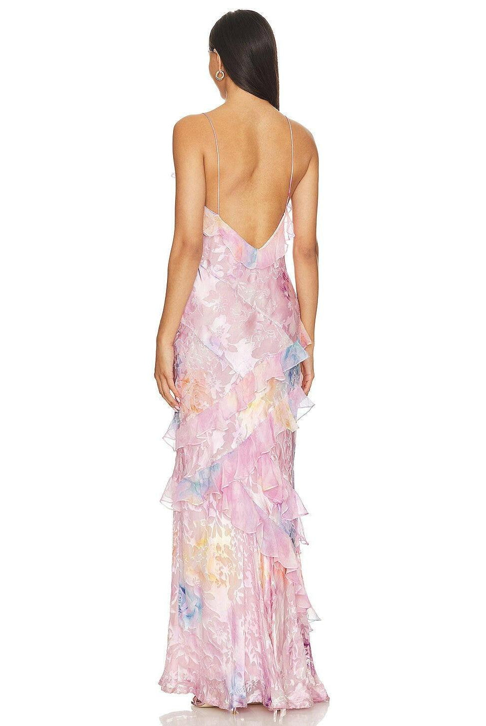 Pink lightweight sleeveless maxi dress by Lumina Wear, shown on a model, perfect for warm weather and casual occasions.