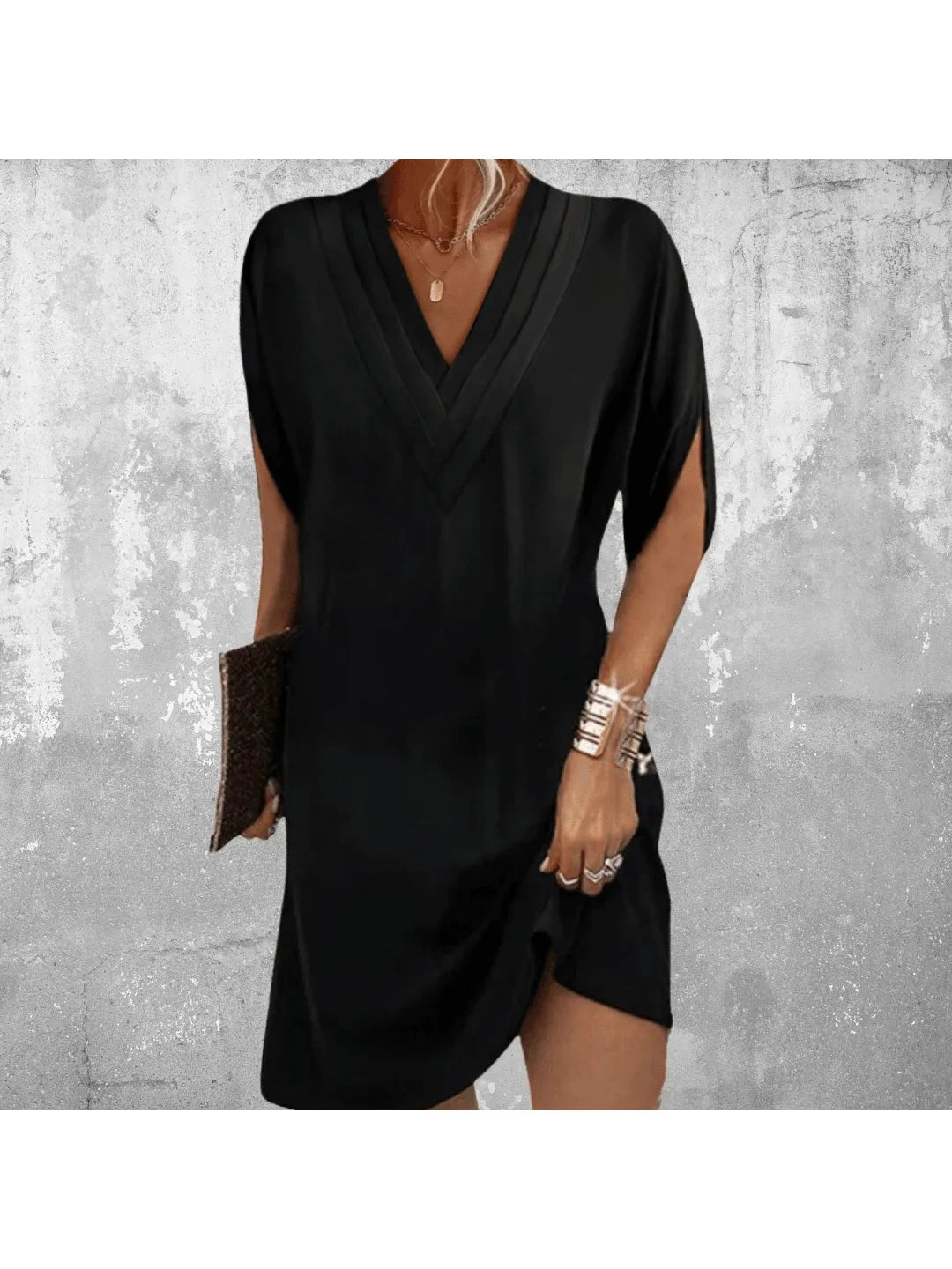 Lumina Vancouver Amelia™ elegant military green tummy-covering dress, stylish and comfortable for casual or formal occasions.