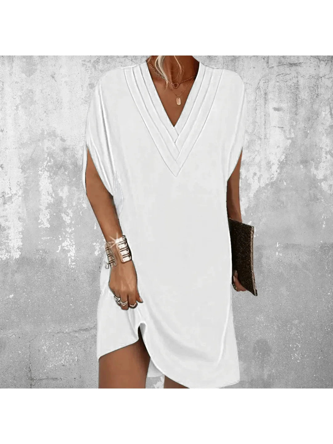 Elegant Amelia™ tummy-covering dress in military green by Lumina Vancouver, showcasing a stylish and comfortable fit.