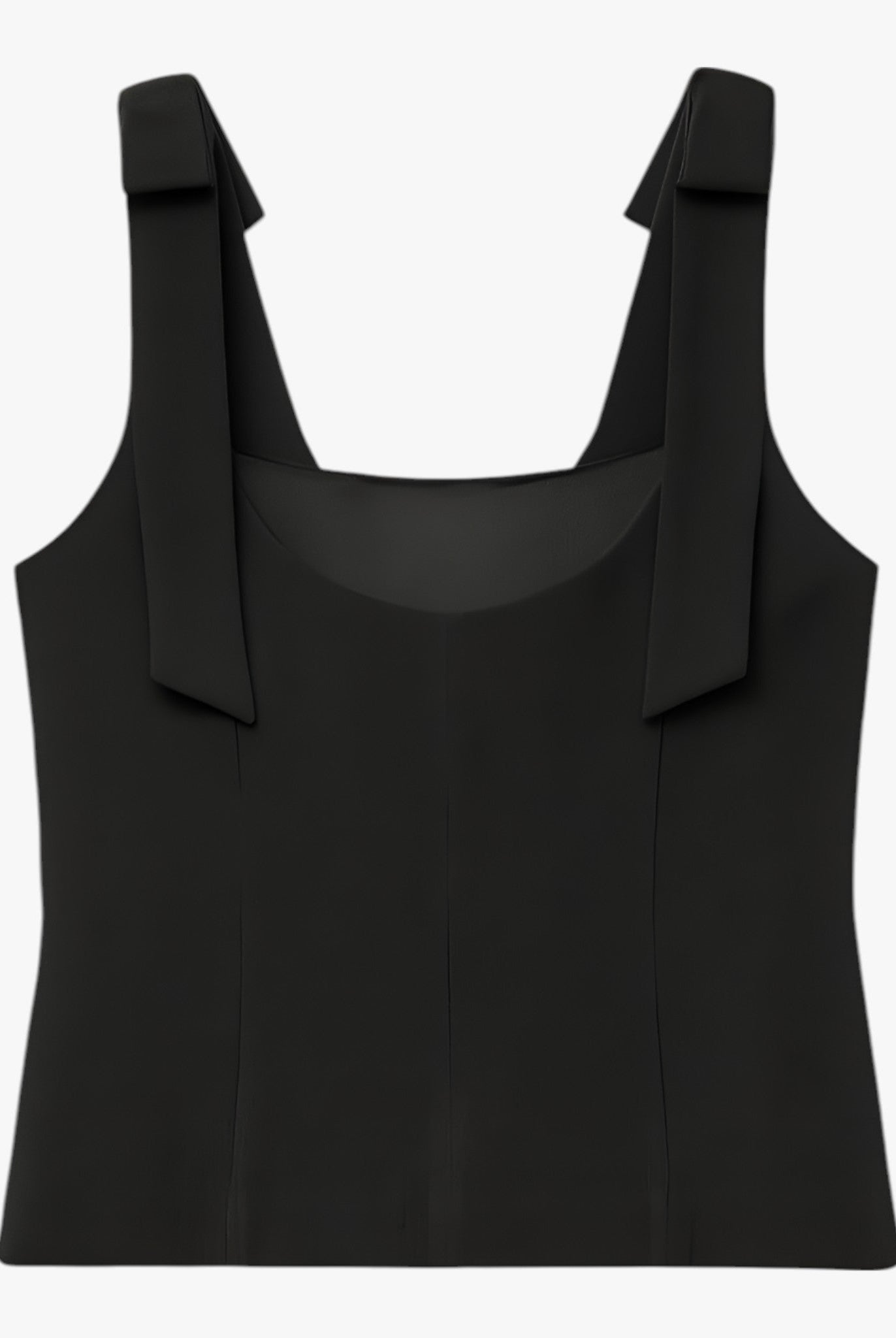 Black Amelie Lumina Wear camisole with elegant bow detail and zipper closure, shown on a white background.