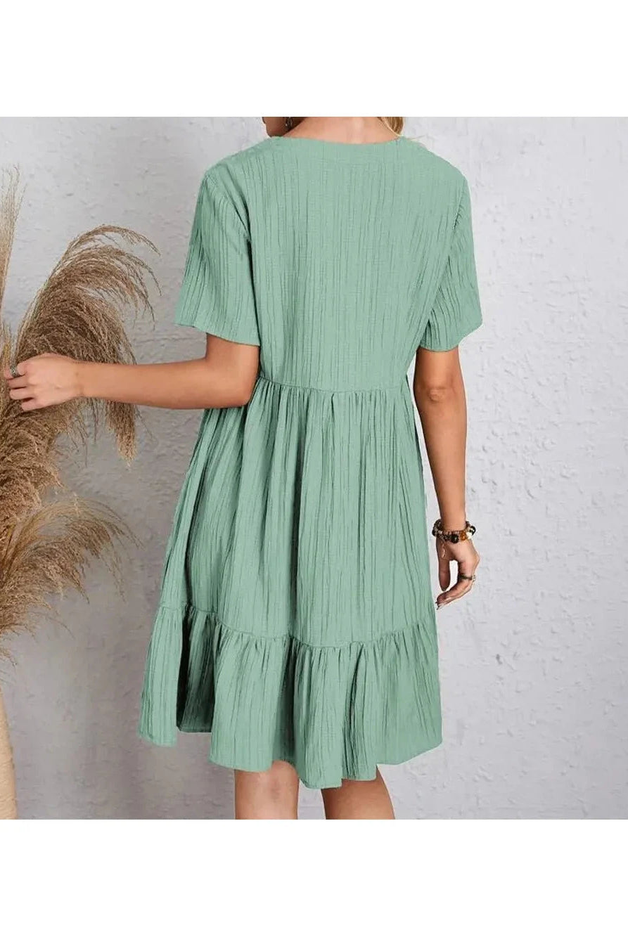 Brown AMY™ casual summer dress by Lumina Vancouver, lightweight fabric, sleeveless design, perfect for warm weather.
