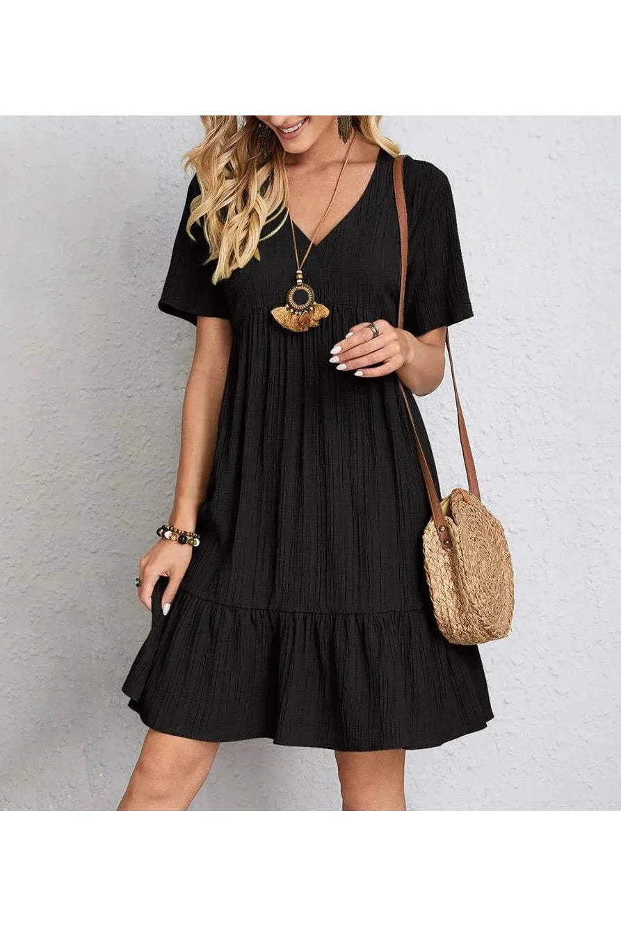 Brown AMY™ casual summer dress by Lumina Vancouver, lightweight fabric, sleeveless design, perfect for warm weather.