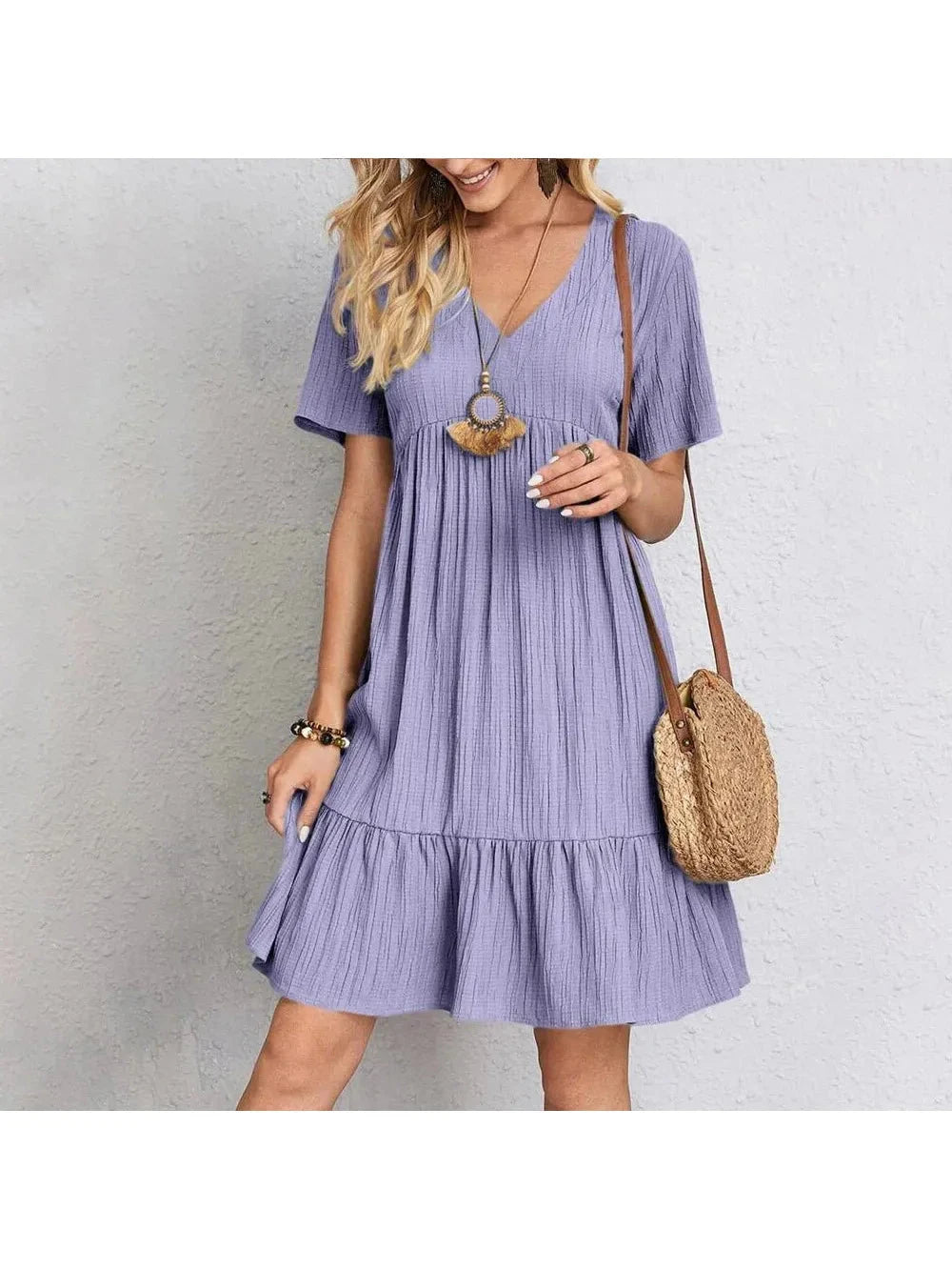 Brown AMY™ casual summer dress by Lumina Vancouver, lightweight fabric, sleeveless design, perfect for warm weather.