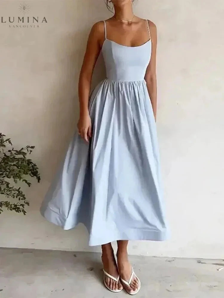 Pink Athena Graceful Dress by Lumina Vancouver, elegant wedding guest dress with flowing fabric and delicate design.