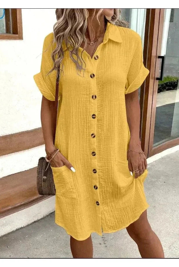 White Beatrice™ stylish polo dress by Lumina Vancouver, featuring a chic design, perfect for casual or semi-formal occasions.