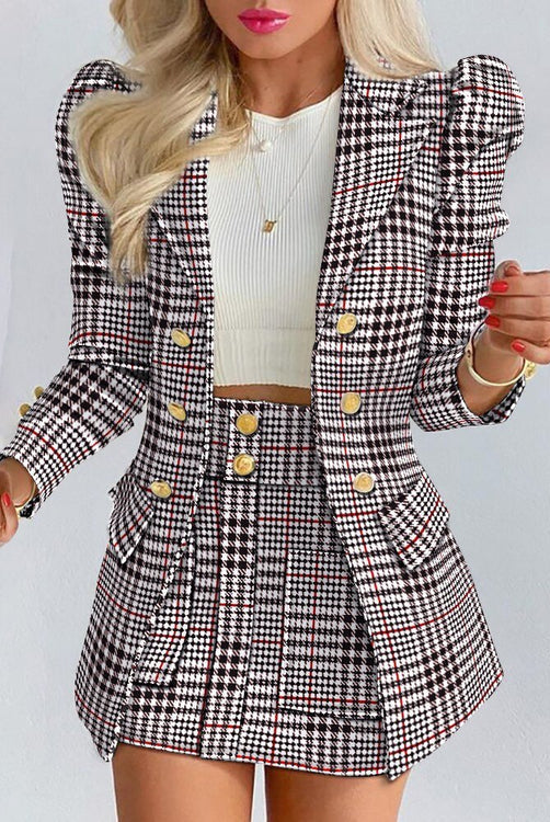Purple floral blazer and skirt set for women by Lumina Wear, tailored fit in the Bella collection.