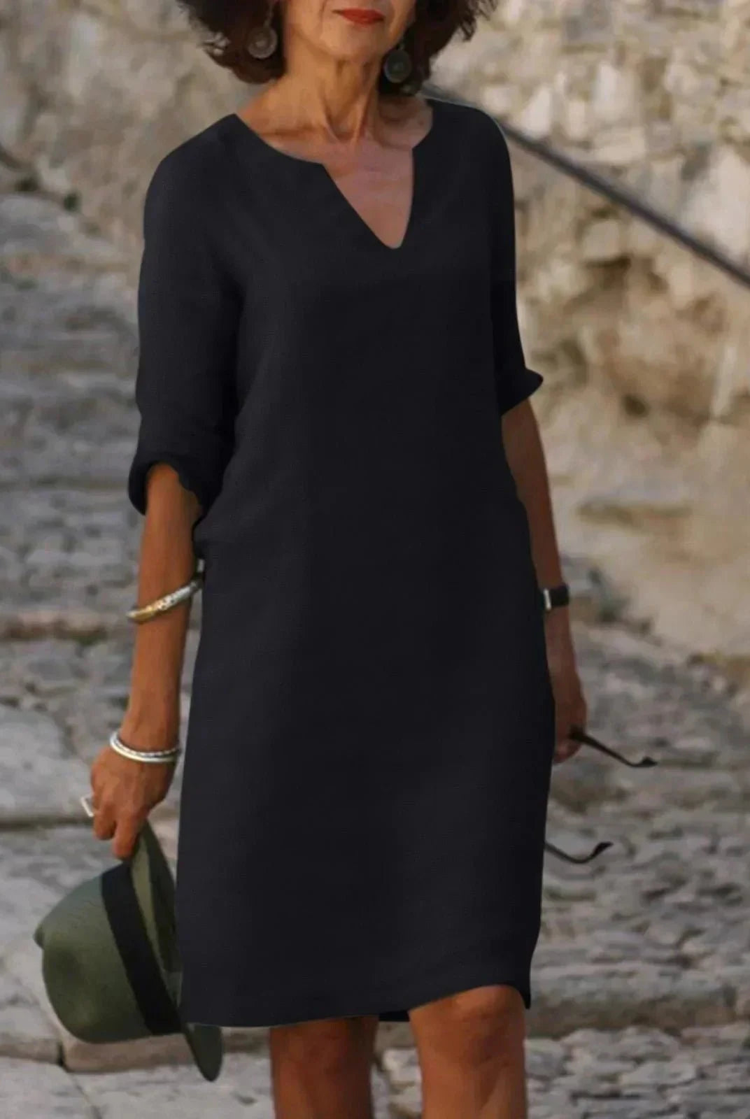 Beth™ - Relaxed V-Neck Dress