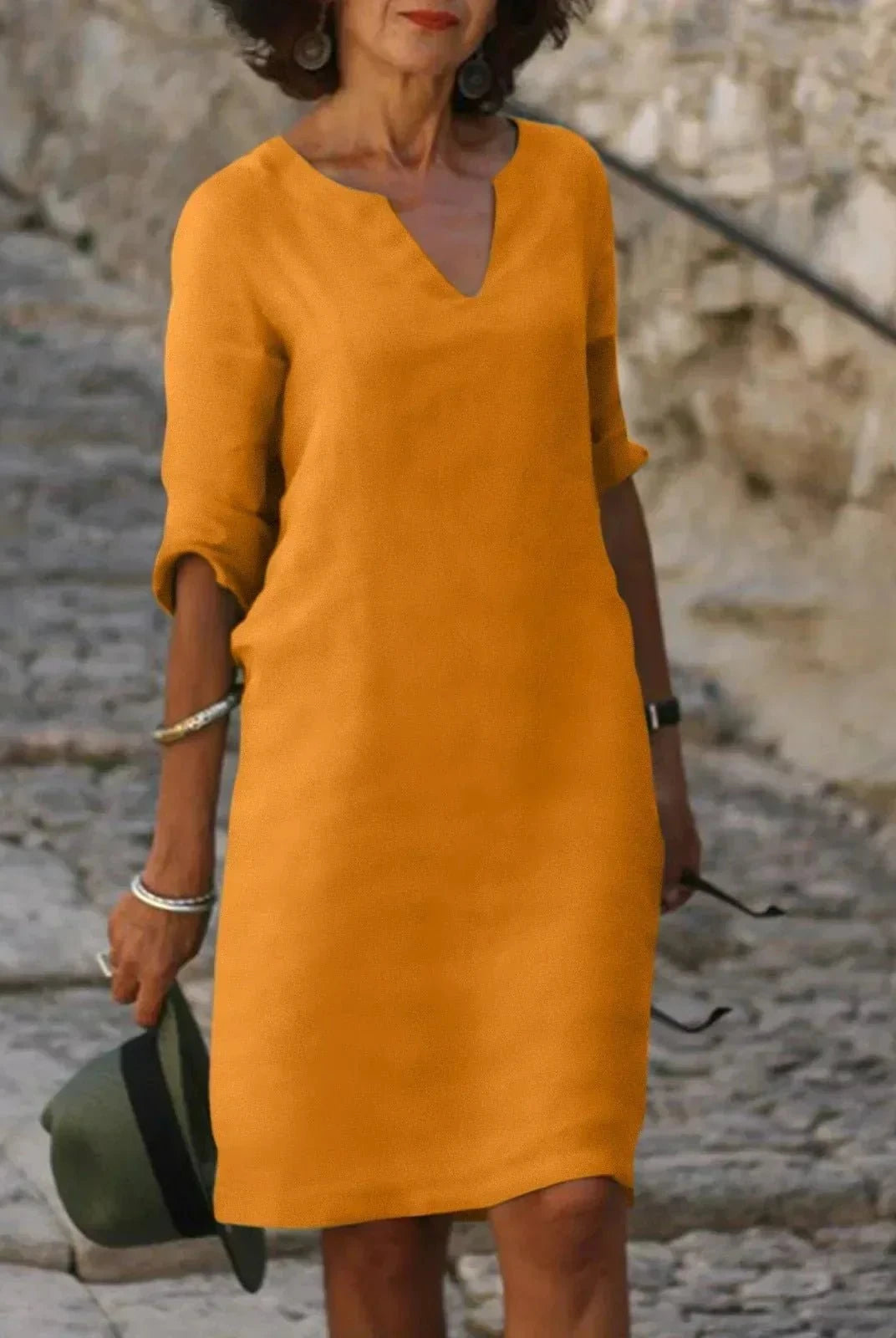 Beth™ - Relaxed V-Neck Dress