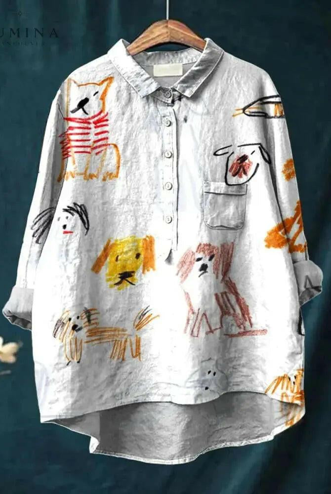 Bianca dog art T-shirt by Lumina Wear featuring colorful dog illustration, casual fit, and soft fabric, perfect for dog lovers.