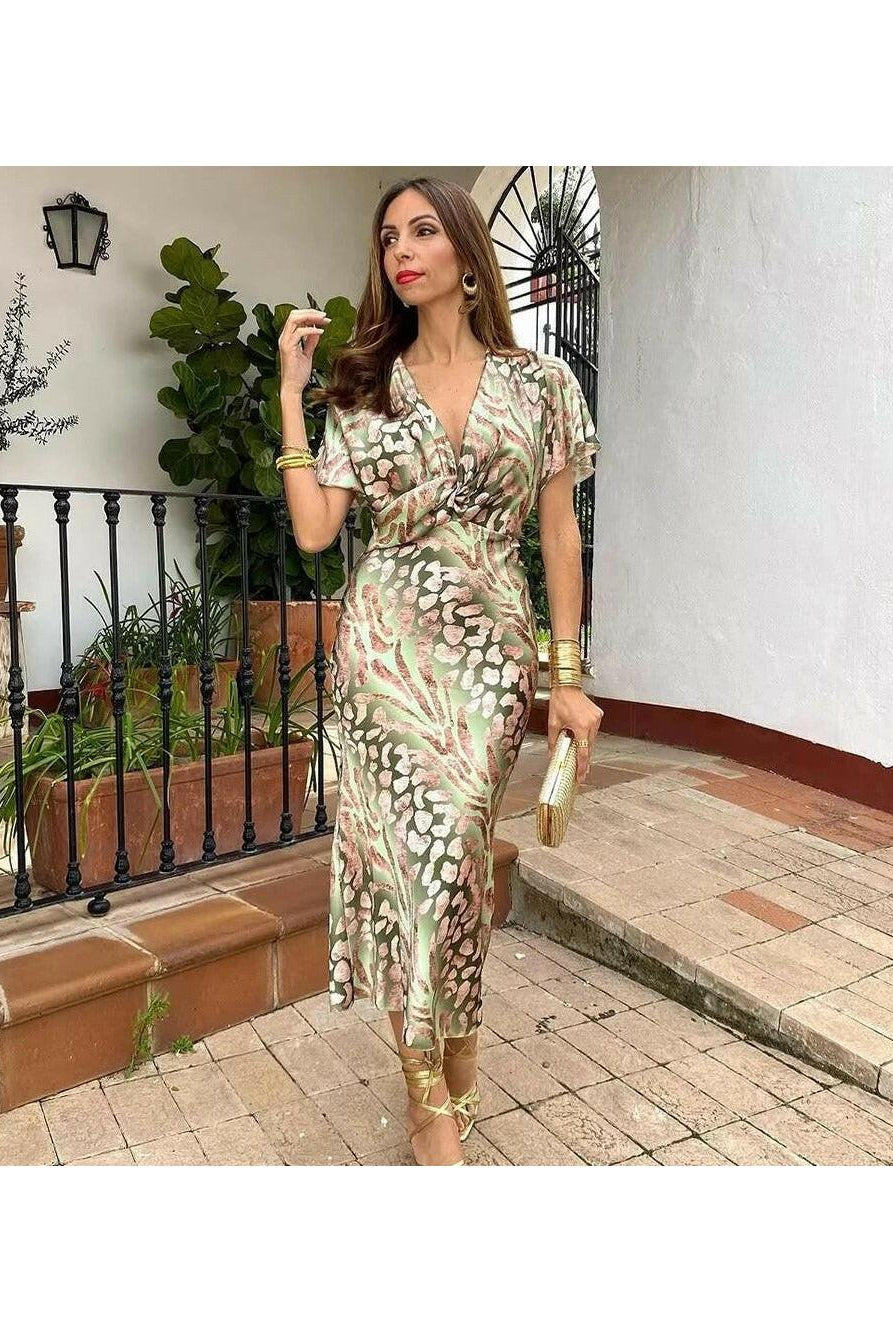 Lumina Wear Cara Classy Long Maxi Dress in elegant fabric, showcased on a model, perfect for formal occasions.