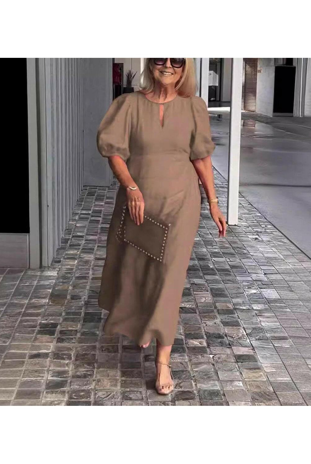 Carla™ - Elegant Puff-Sleeve Dress