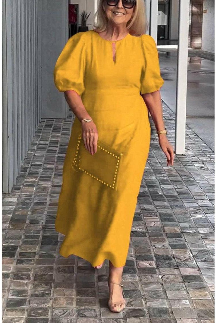 Carla™ - Elegant Puff-Sleeve Dress