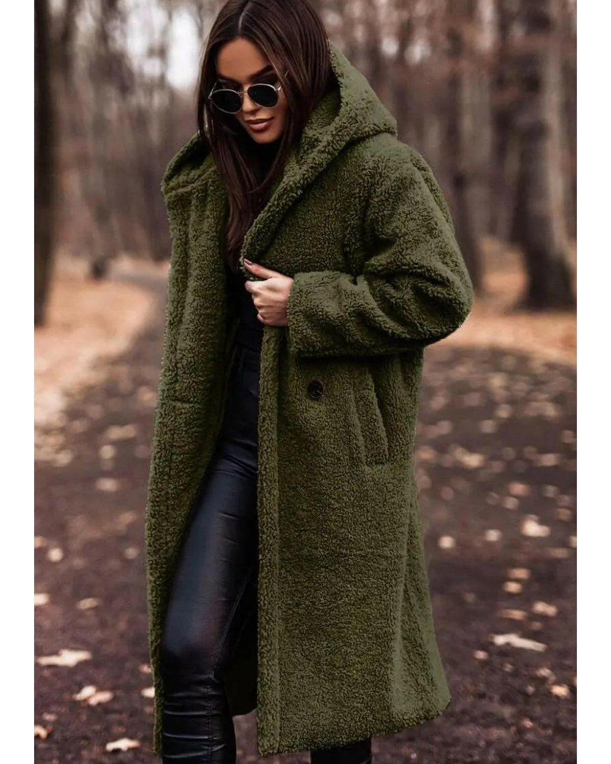 Beige Carol winter cozy coat by Lumina Wear, featuring a warm, stylish design perfect for cold weather.