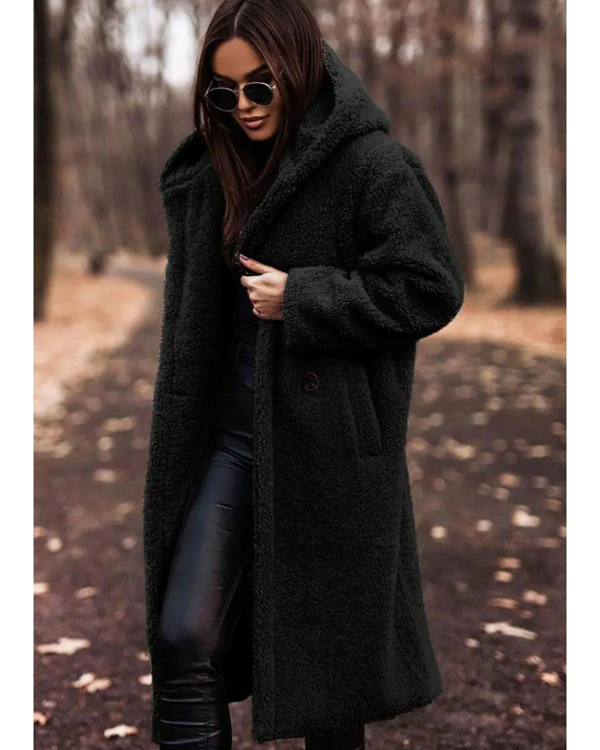 Beige Carol winter cozy coat by Lumina Wear, featuring a warm, stylish design perfect for cold weather.