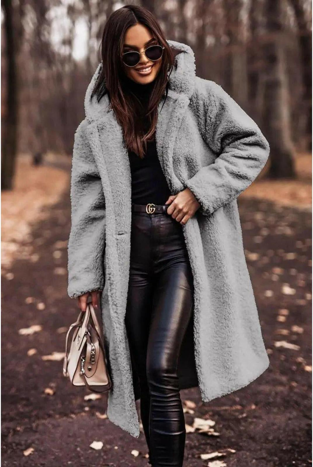 Beige Carol winter cozy coat by Lumina Vancouver, stylish and warm outerwear with a plush fabric finish.