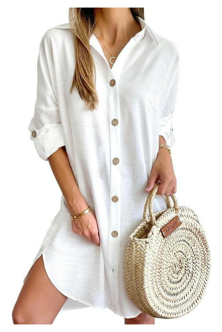 Cassy™ - Button-Up Shirt Dress