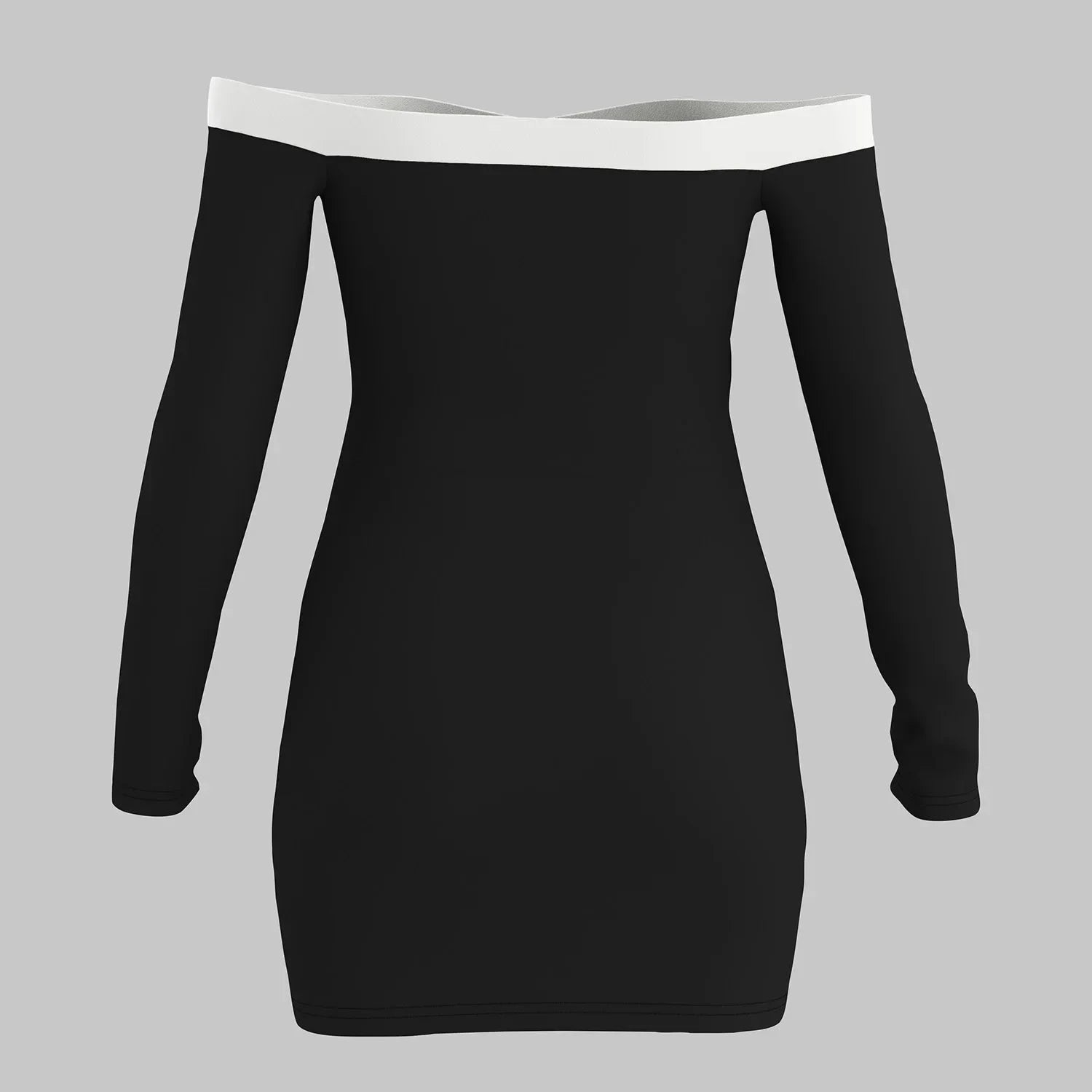 Black Celeste Moonstone bodycon mini dress by Lumina Vancouver, shown on a model, highlighting its fitted silhouette and stylish design.