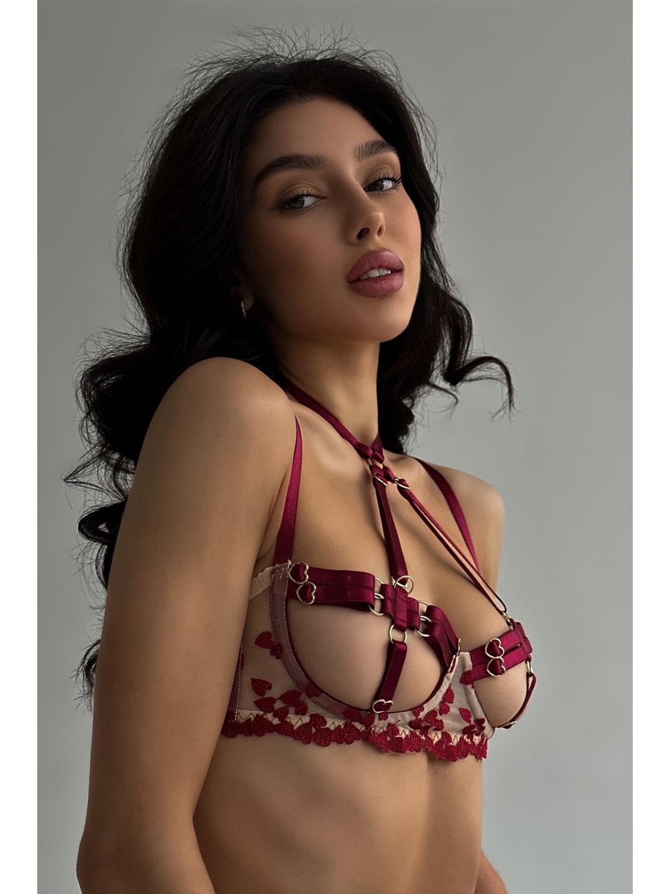 Lumina Vancouver Celeste's Lingerie set featuring delicate lace bra and matching panties in soft pastel tones.