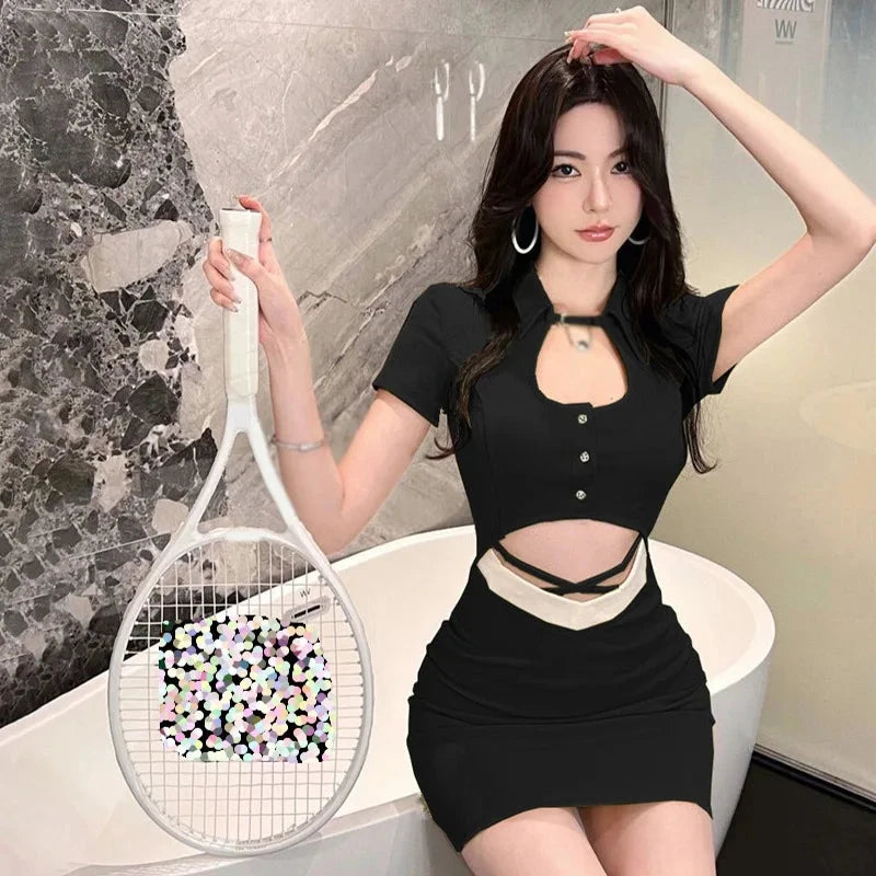 Green Celestoria Slim Fit Mini Dress by Lumina Vancouver, showcasing a stylish and fitted mini dress design.