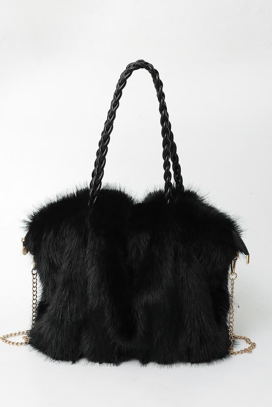 Elegant plush velvet tote bag by Lumina Wear featuring a spacious design in brown, perfect for stylish everyday use.
