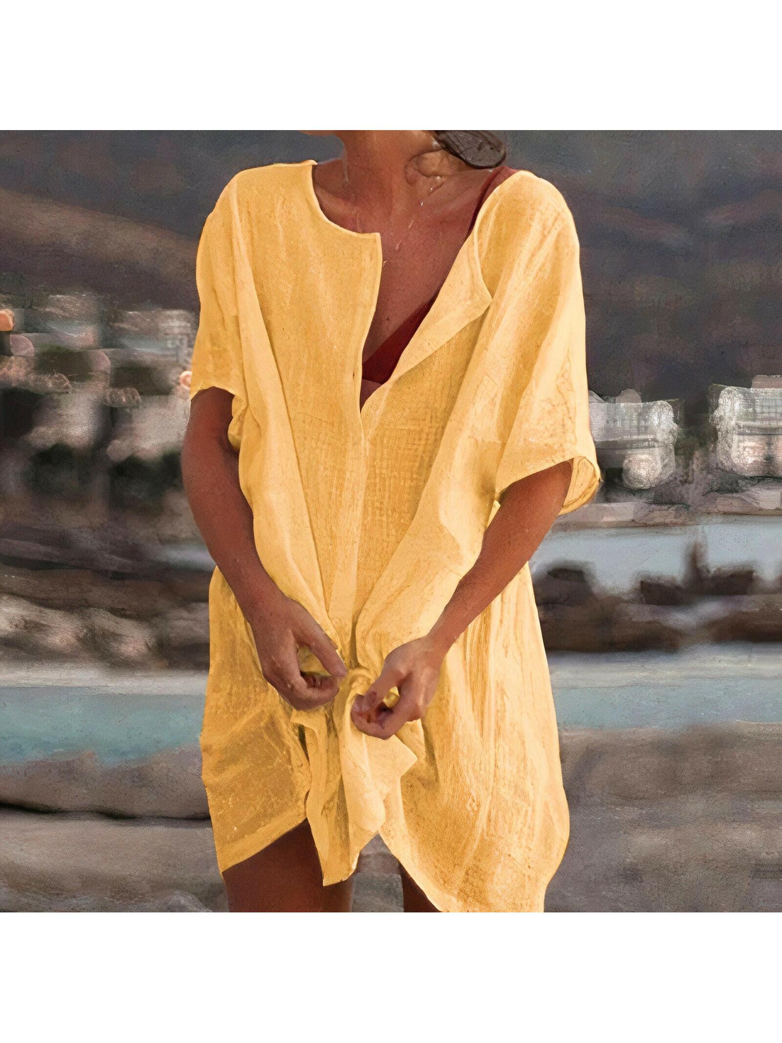 White COSTA™ lightweight dress by Lumina Wear featuring a relaxed fit, perfect for warm weather and casual occasions.