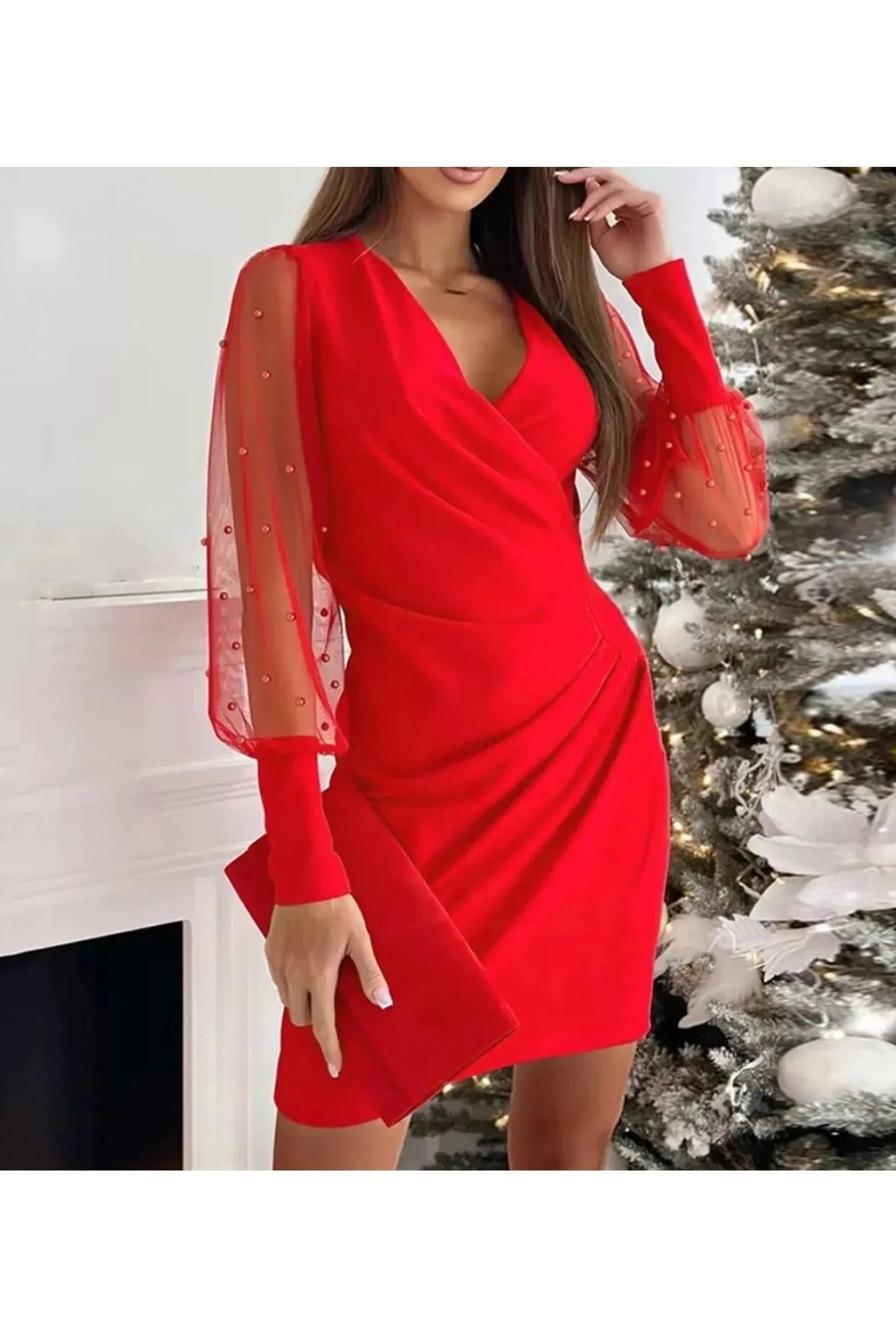 Cristina™ - Elegant Sleeve Wrap Dress