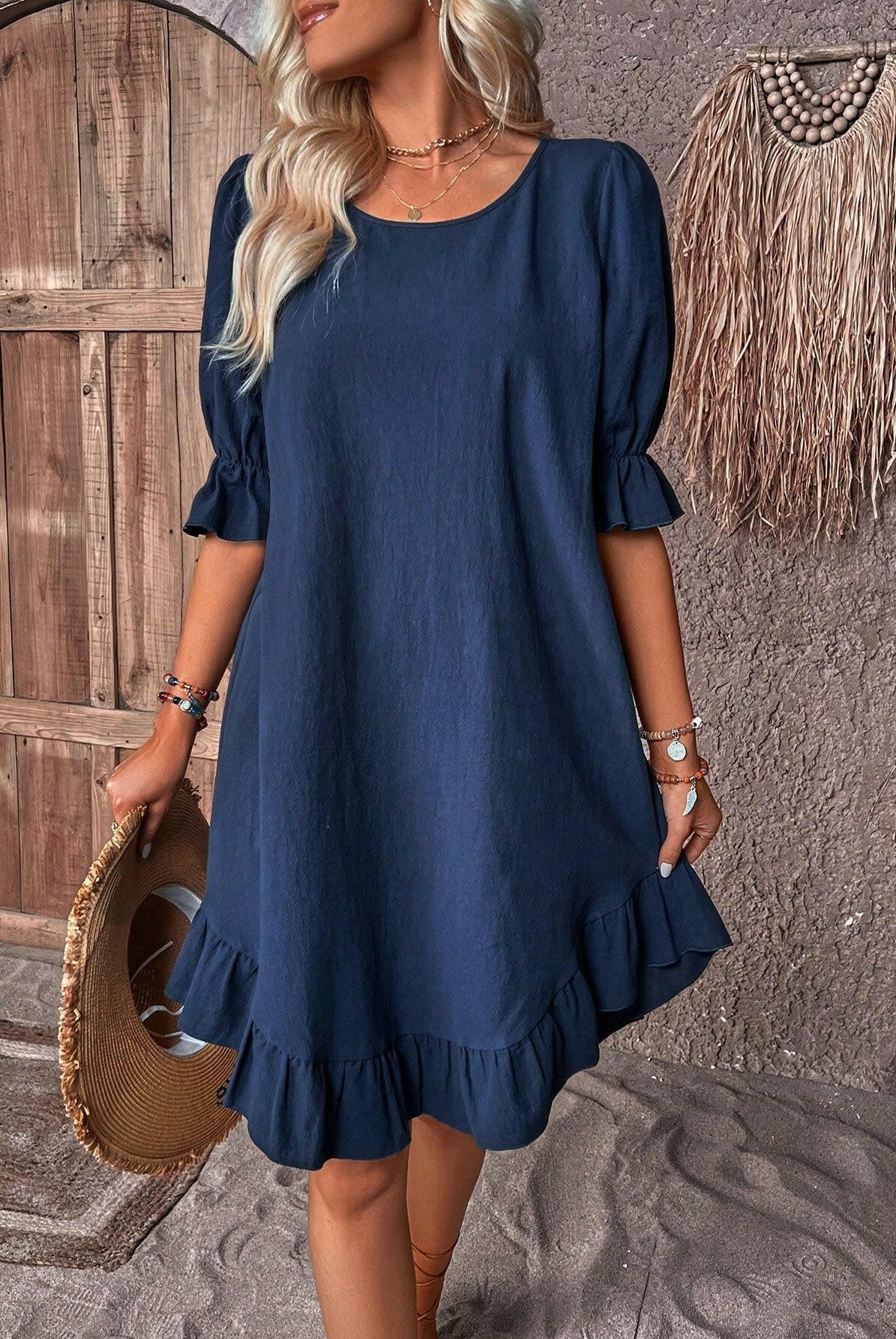 Blue Daisy™ Tummy Covering Summer Dress by Lumina Vancouver, lightweight and flowy, perfect for warm weather.