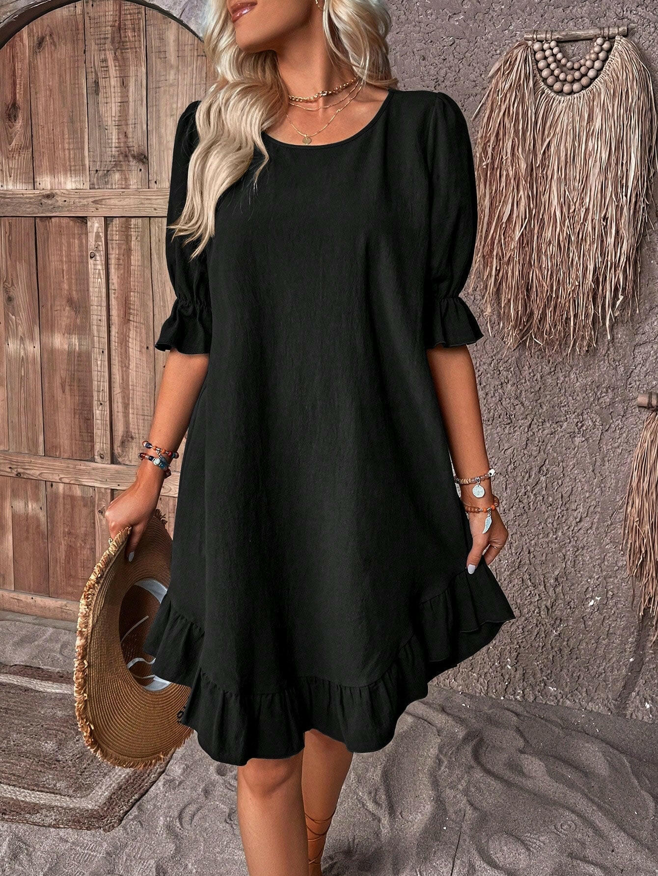 Blue Daisy™ Tummy Covering Summer Dress by Lumina Vancouver, lightweight and stylish for warm weather.