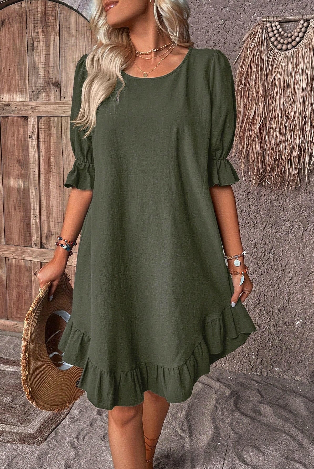 Blue Daisy™ Tummy Covering Summer Dress by Lumina Vancouver, lightweight and flowy for warm weather, perfect for casual summer days.