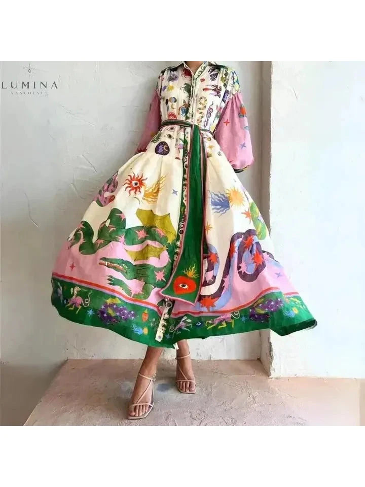 Light blue Delphina Italian Maxi Dress by Lumina Vancouver, flowing fabric and elegant design, displayed on a mannequin.