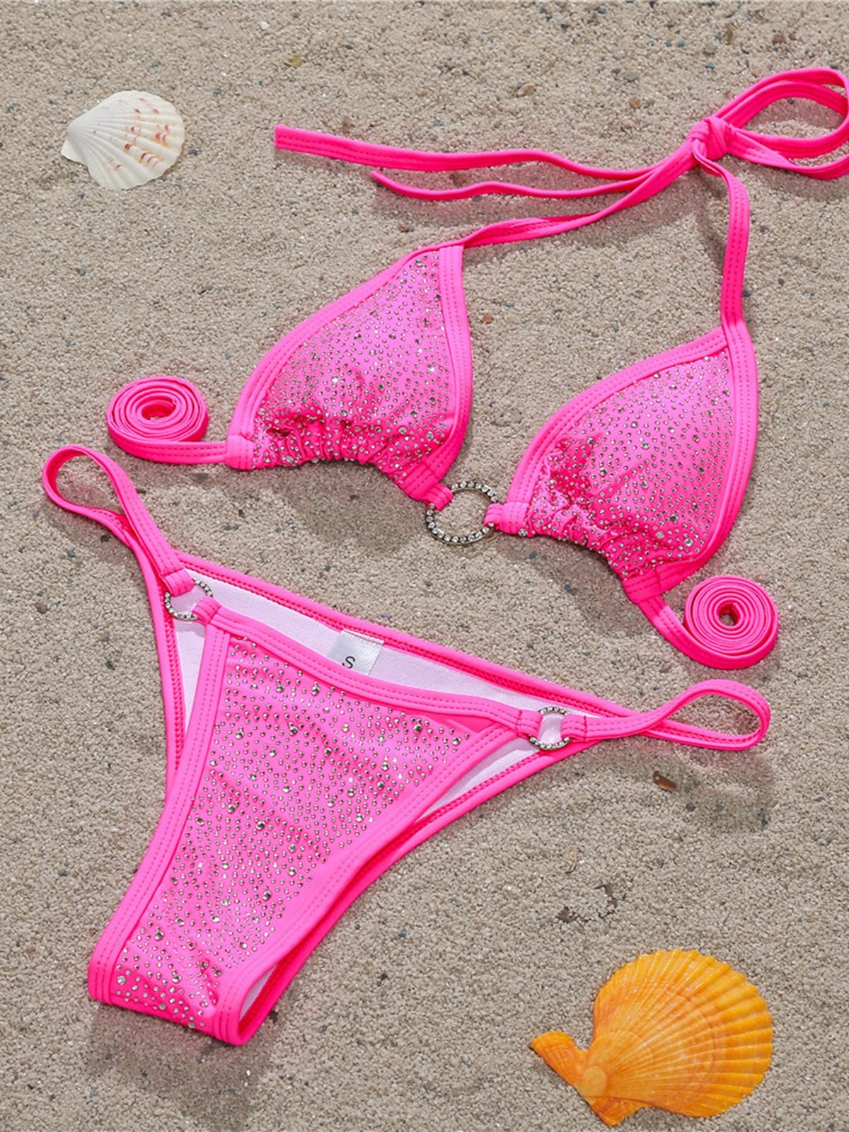White Diamond Star bikini set from Lumina Vancouver featuring a stylish bikini top and bottom for beachwear.