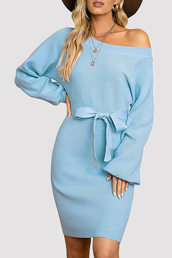 Lumina Vancouver Elara knit sweater dress in ribbed tangerine red, mini length, featuring a cozy, fitted style.