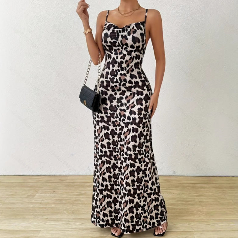 Lumina Vancouver Torild sleeveless mini dress with slim fit and leopard print, perfect for casual or summer wear.