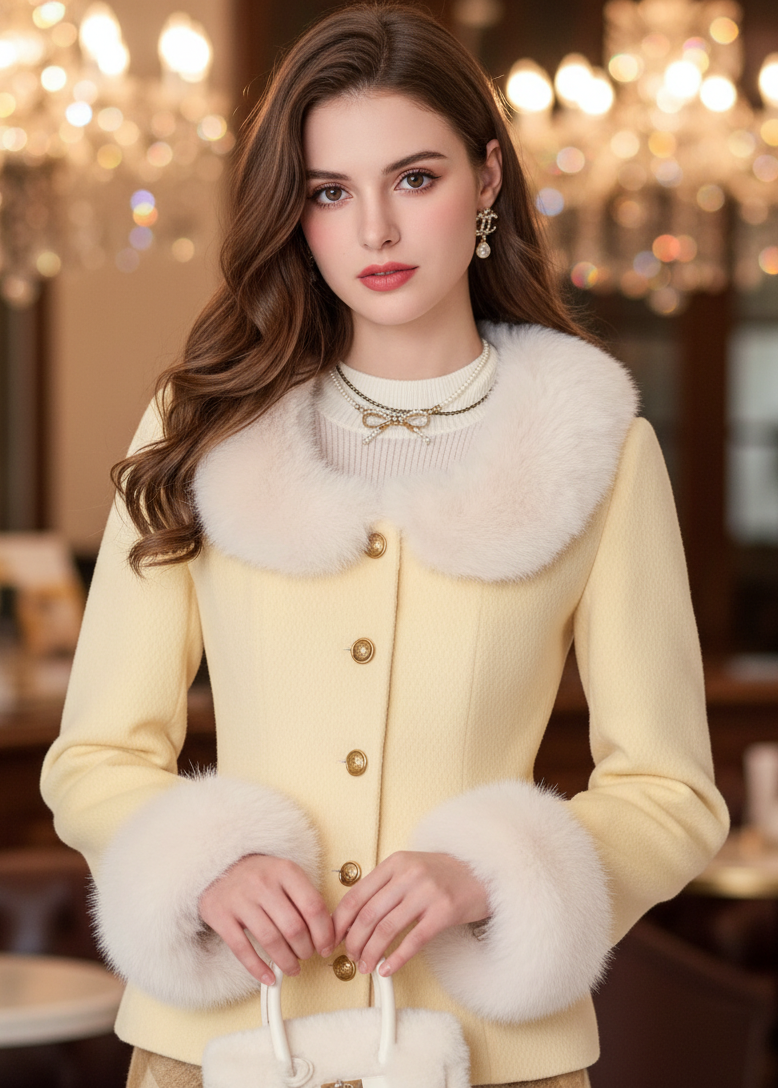 Elena | Jacket with Faux Fur Trims - Lumina - Lumina Vancouver