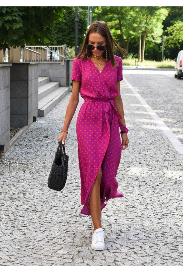 Elegant ELODY™ Lumina Vancouver dress with tummy coverage in red and blue, perfect for stylish occasions.