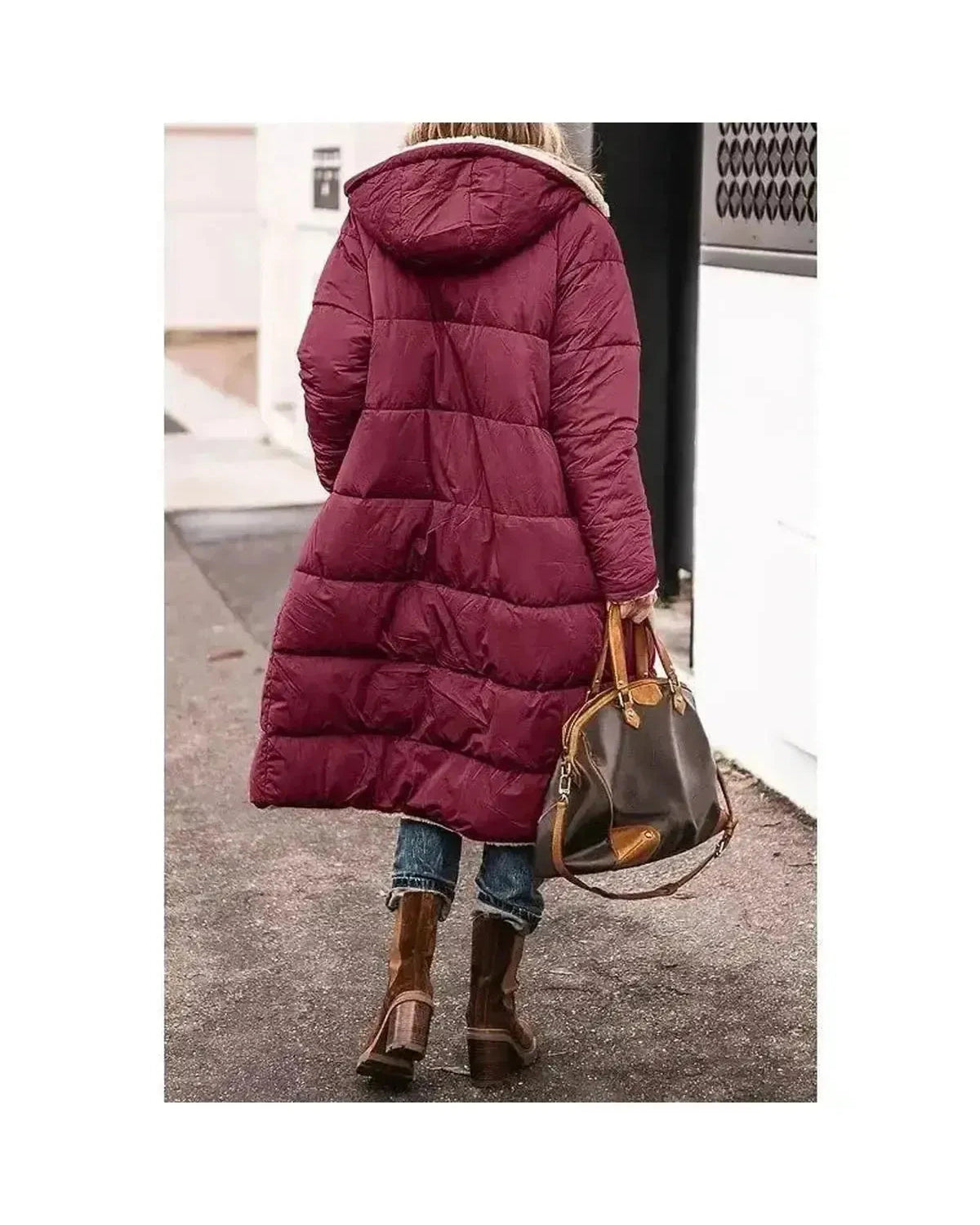 Lumina Wear Elowen reversible fur jacket in military green, showing both outer fur and inner lining, stylish winter outerwear