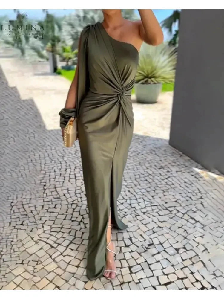 Elegant Ember wedding guest dress by Lumina Vancouver, featuring a sophisticated design ideal for special occasions.