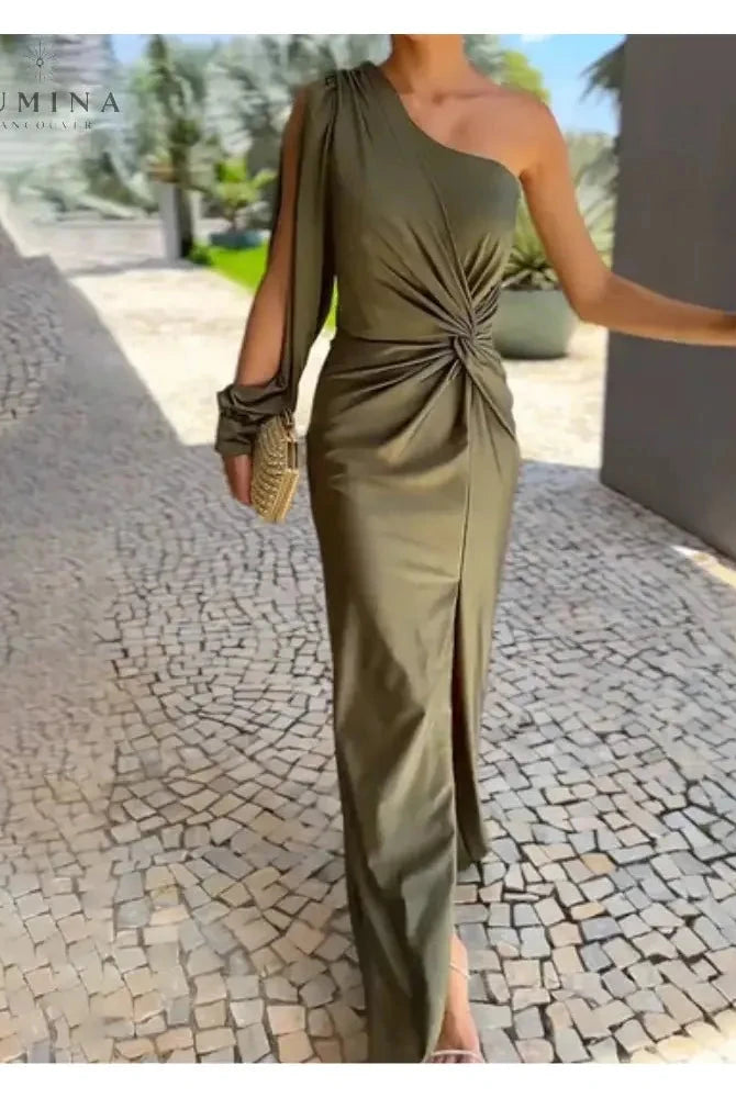 Lumina Wear Ember elegant evening dress, featuring a stylish design perfect for wedding guests, in a flattering silhouette.