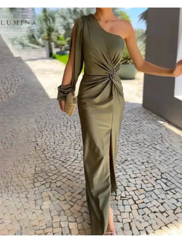 Lumina Vancouver Ember elegant wedding guest dress in size S, featuring a stylish and sophisticated design for special occasions.