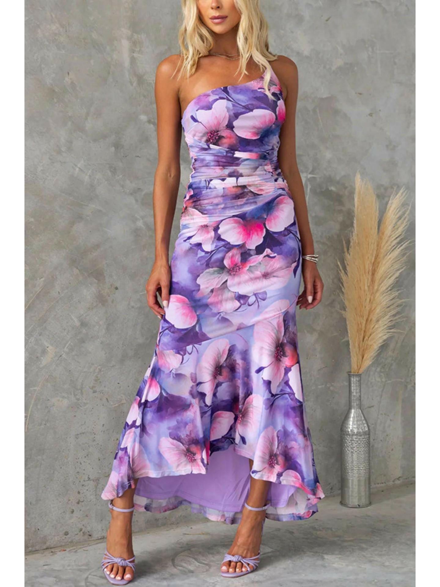Blue Zelie floral summer wedding guest dress by Lumina Vancouver, featuring a breezy, feminine design perfect for warm-weather occasions.