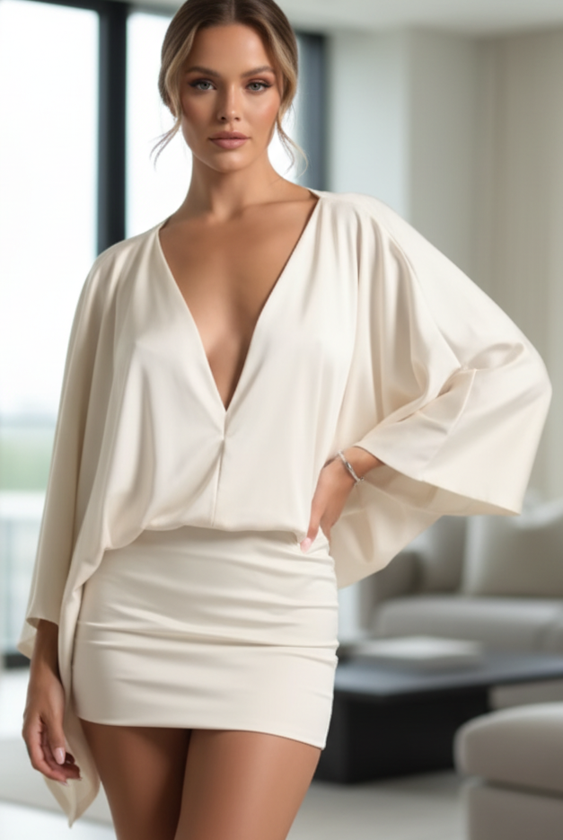 White Esme Draped Mini Dress by Lumina Vancouver, featuring a stylish and elegant design for fashionable occasions.