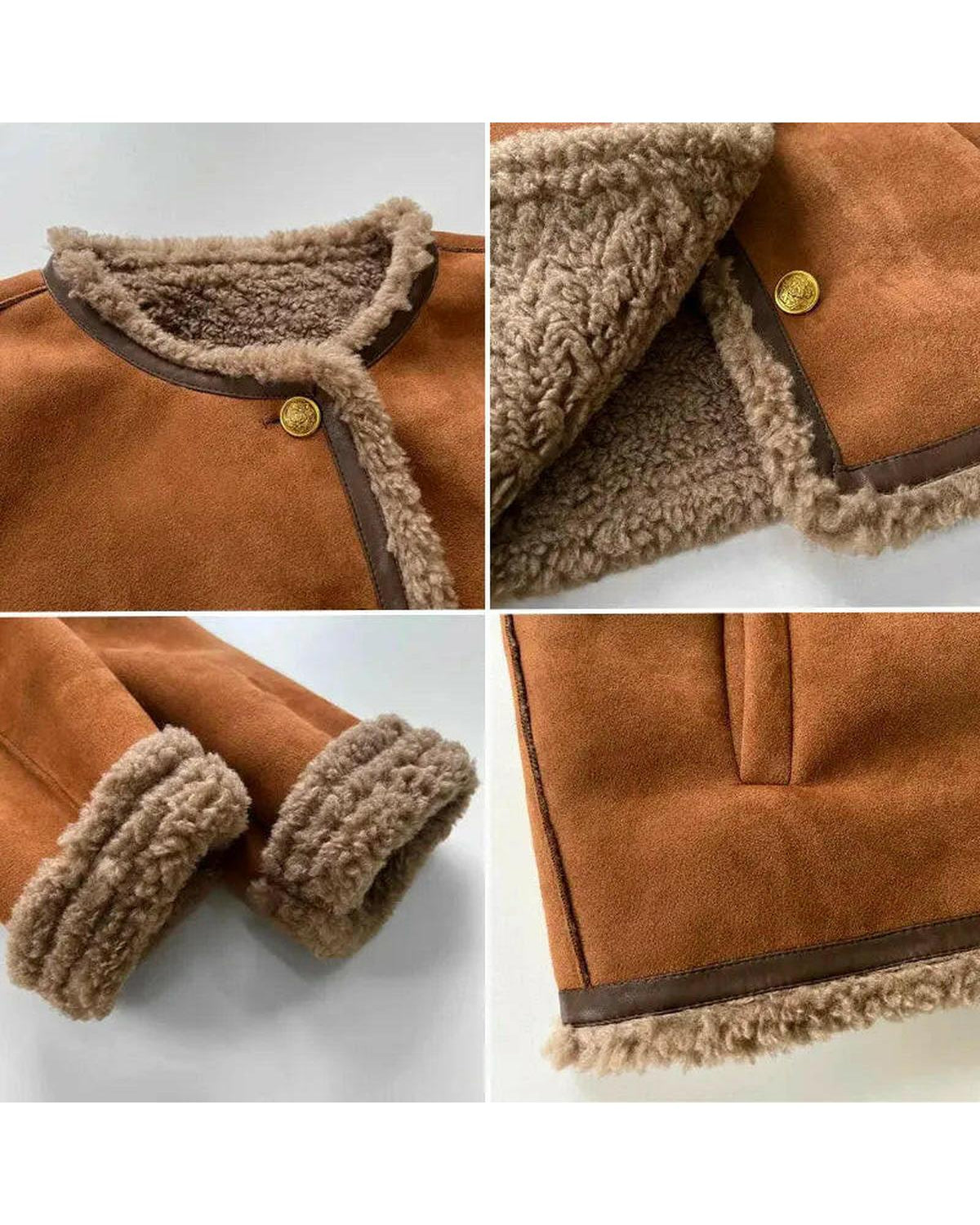 Luxurious brown Evelyn autumn jacket by Lumina Wear, featuring a stylish design with a cozy fit and elegant detailing.