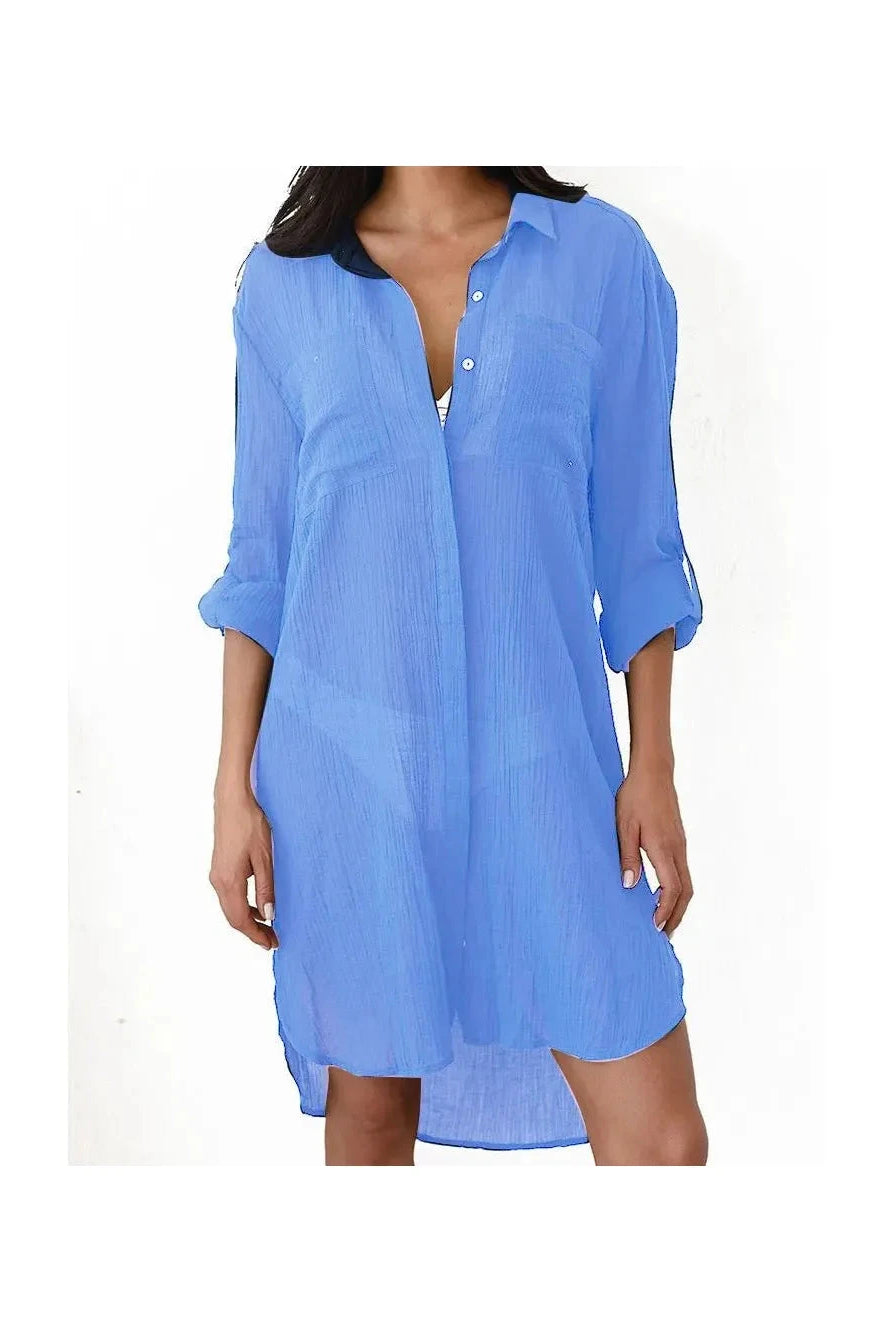 Light green Florence™ Cover Up Beach Dress by Lumina Wear, stylish one-size dress perfect for beach outings.