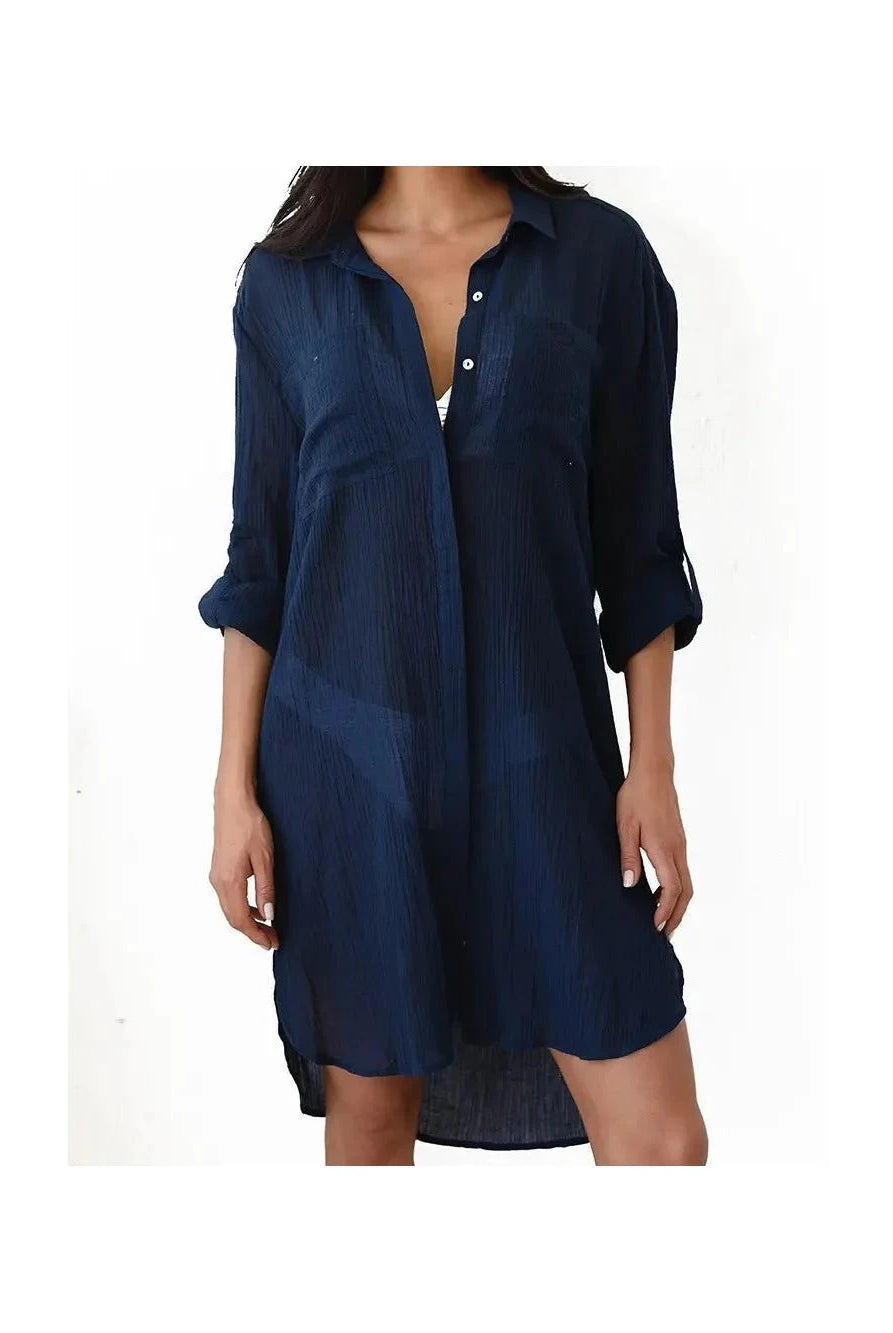 Light green Florence™ cover-up beach dress by Lumina Wear, lightweight, flowy, perfect for beach or poolside wear.