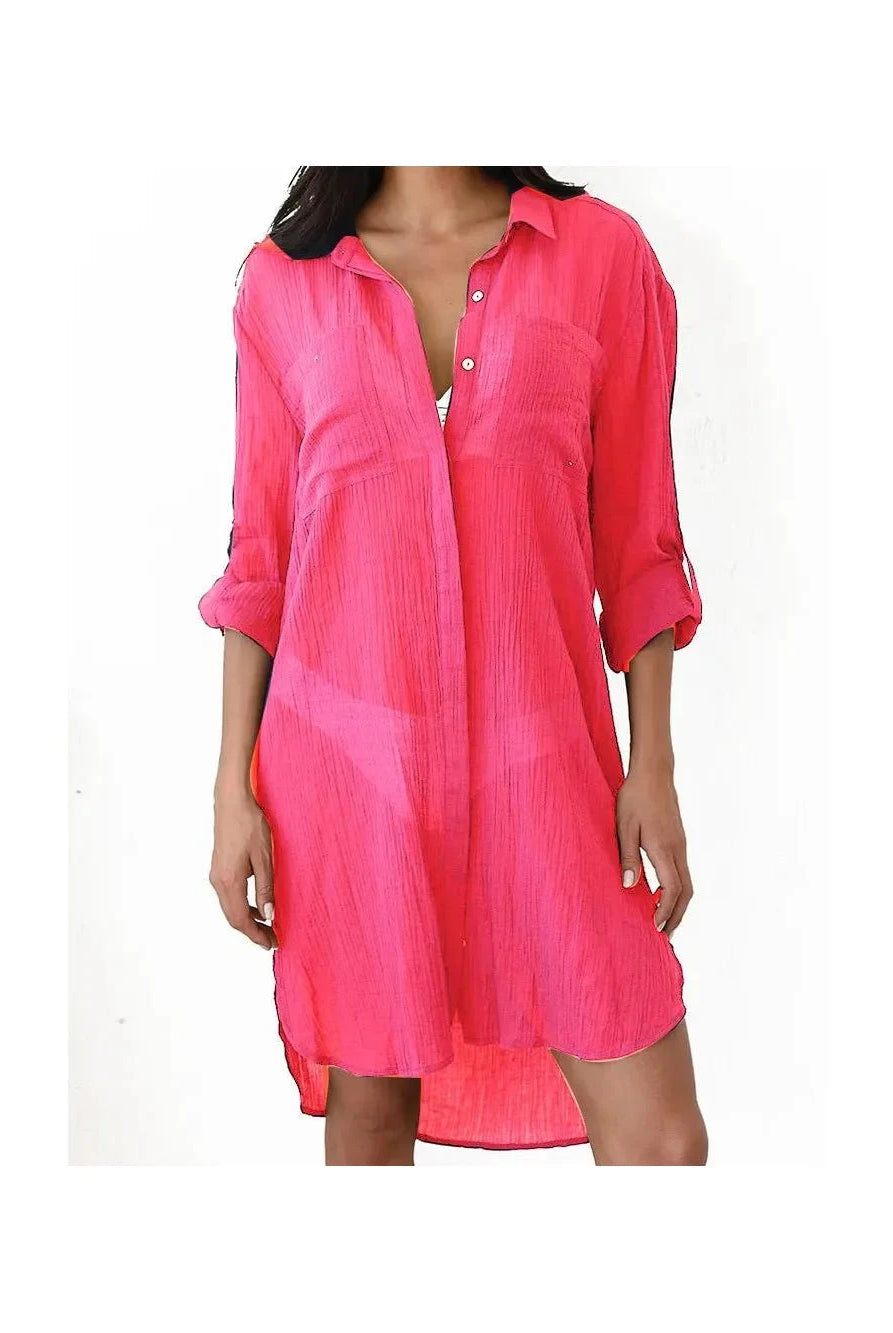 Light green Florence™ Cover Up Beach Dress by Lumina Wear, lightweight one-size dress for beach or poolside wear.