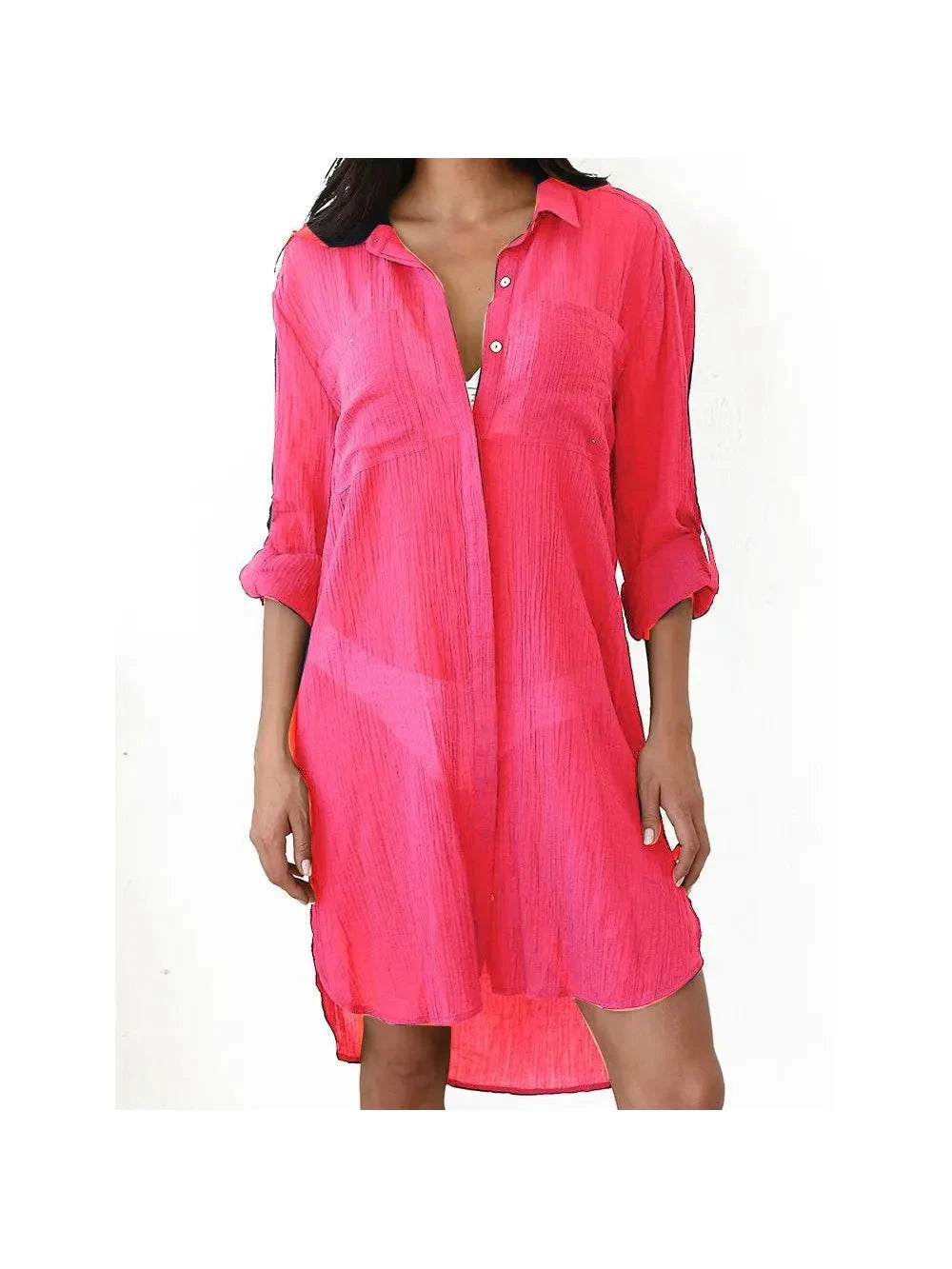 Light green Florence™ Cover Up Beach Dress by Lumina Wear, lightweight one-size dress for beach or poolside wear.