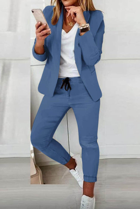 Lavender Florence women's blazer and jogger pants set by Lumina Wear, tailored blazer with relaxed joggers, stylish and comfortable.
