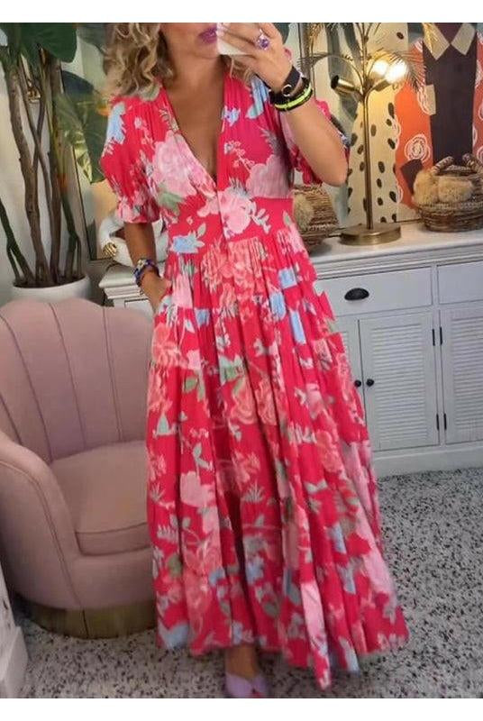 FLORIANA™ - Vibrant Floral Dress